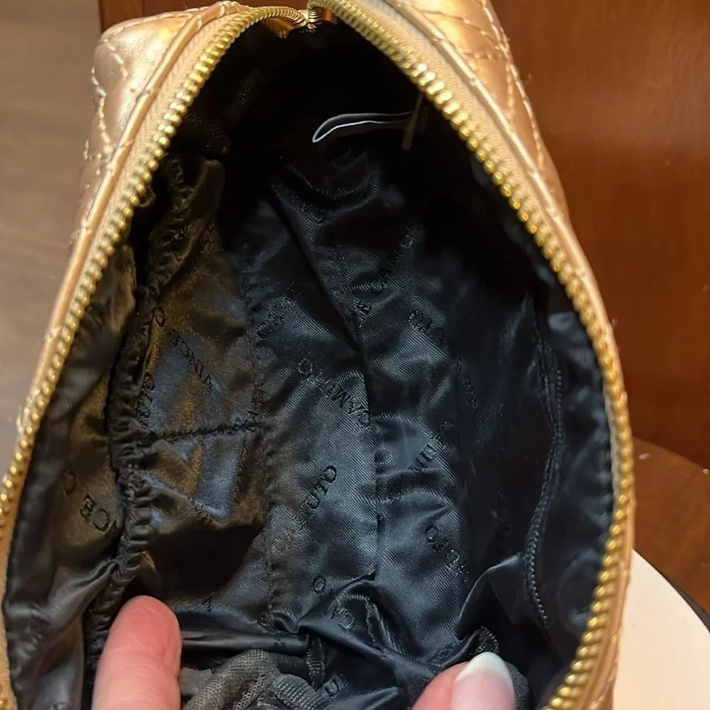 Vince Camuto Cosmetic Bag & beauty organizer Quilted gold metallic Acrylic/gold